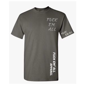 NWT Charcoal Gray Gildan Short Sleeve Men's Crewneck XL Fun T-Shirt.